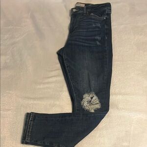Guess Blue Skinny Jeans with Distressed Details